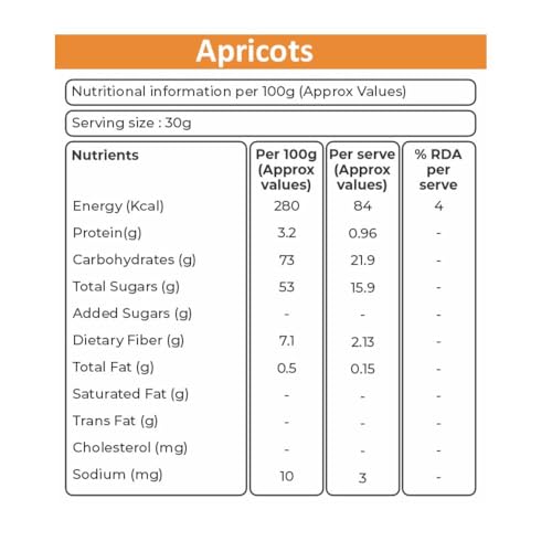 Image of Khetika Premium Turkish Apricot 200g | Dried Jardalu, Dry Fruits, Seedless Apricots, Healthy Snacks, Rich in Vitamins & Fiber & Antioxidants, Gluten Free (Pack of 2)