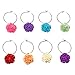 PrestigeHaus Flower Wine Glass Charms - Set of 8 Colorful Flower Charms - Tags to Mark Your Drinks