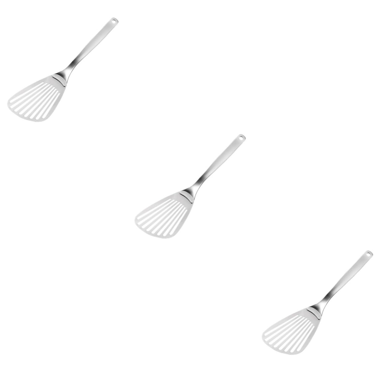 Alipis 3 Piezas Espátula De Cocina De Acero Inoxidable Panqueque De Cocina Volteador Ranurado Espátula para Panqueques Espátula De Pescado Antiadherente Bife Acero Inoxidable 304 Silver