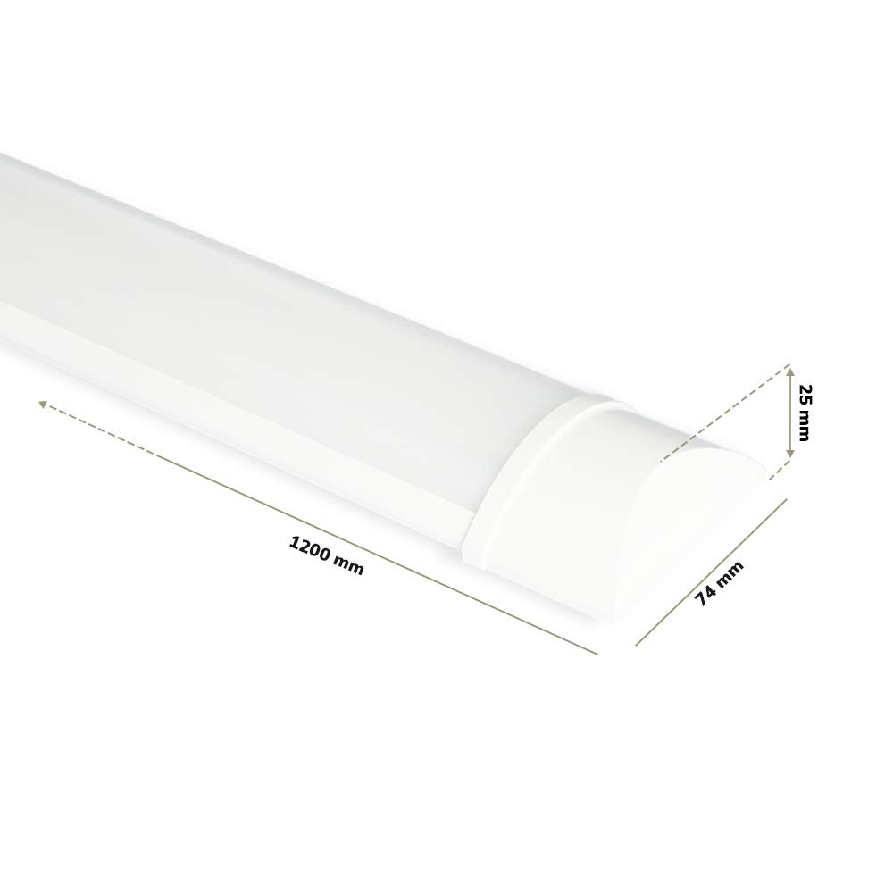 Lot de 2 réglettes LED 120 cm 40W 4800 lumens 6400K blanc froid IP20 Samsung SMD