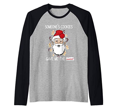 Funny Bad Naughty Santa Christmas Joke Holiday Humor Gag Maglia con Maniche Raglan