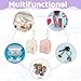 2Pcs Mini Backpack Cute Cosmetic Bag for Women Creative Pendant Keychain Key-chains Keyrings PU Leather Makeup Bag Key Pocket Lipstick Bag Card Holder Data Cable Organizer Zipper Pouch for Women Girl