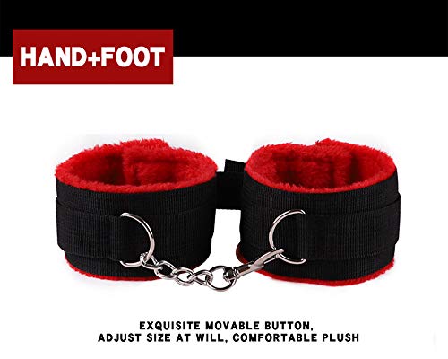 Image of Bondage Kit Restraints Kit Sex Toys for Couples, BSDM Kits for Couples, BDSM Set, Adjustable Bondage Set Fuzzy Handcuffs Ball Gag Couples Sex Toys BSDM Toys for Couples BDSM Toys Couples (Pink)