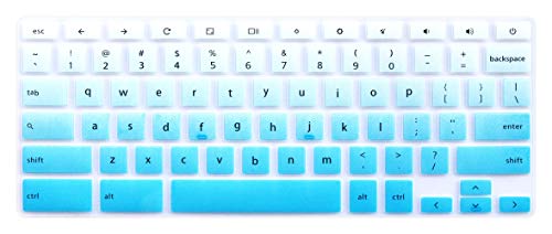 UHamn Keyboard Skin Compatible for Dell 11.6" Chromebook C3181 P22T 3100 & Dell Chromebook 11 3120 3180 3181 3189 & Dell Chromebook 13 3380 (Not Compatible for Dell 11 3180 Windows Laptop) Blue Ombre