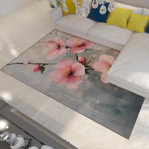 Tapis lavable boho 160x230 cm antidérapant et à poils ras pour salon - 2