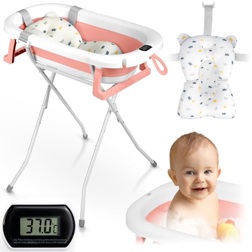 Ricokids Baby Badewanne Babywanne mit Gestell Thermometer und...