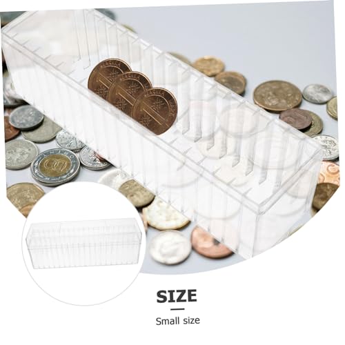 Caja organizadora de monedas con 20 compartimentos transparente miniatura 3