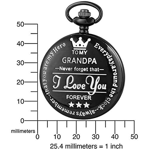 Reloj de bolsillo para hombre grabado para padres y abuelos con cadena de coleccionista 7