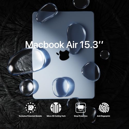 Image of Soonjet for MacBook Air 15 inch Case, M5 M4 M3 M2 2026-2023 Keyboard Cover | 100% Color Match, Sky Blue, Clear Matte, Anti Crack & Fingerprint & Scratch, Ultra Thin & Light, Protective Laptop Hard Shell