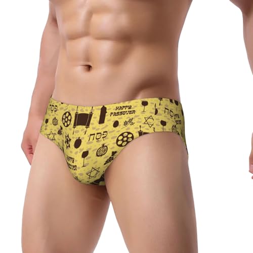 Happy Traditional Jewish Passover Men's Underwear Boxer Briefs Soft Stretch Waisted Trunks2