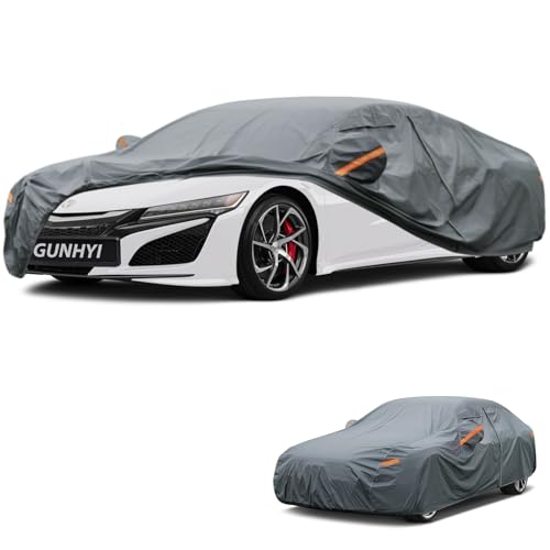 Image of GUNHYI Premium Car Cover Custom Fit Acura NSX, 16 Layers Heavy Duty Car Cover Waterproof All Weather with Zipper Door for Sun Rain Snow Dust Uv Protection