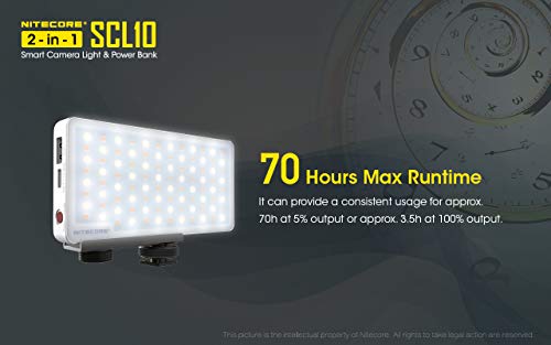 Nitecore SCL10 lámpara de cámara LED RGB recargable con función de power bank USB 6