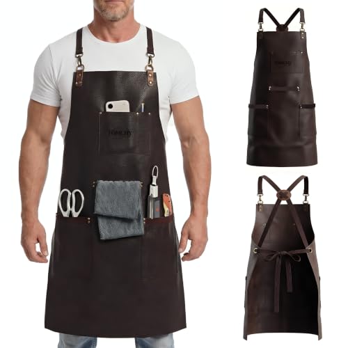TOMCHY Leather Cooking Apron for Men
