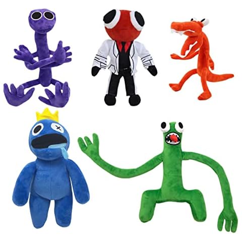 Rainbow Friends Play Fans Gifts for Boys and Girls, Rainbow Friends Plush Dolls, Adult Children's Doll Plush Toys, Stuffed Doll Cartoon Plush Toys (Pack of 5 (Blue+Green+Red+Purple+Orange)) Cover
