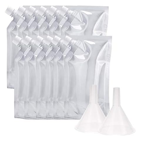 Concealable And Reusable cruise sneak flask Liquor Pouches flask kit Rum Runner Plastic Liquor Bags for Sneak Alcohol to go flask (8OZ-12PCS) Cover
