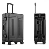 ERLUN All-aluminum-magnesium trolley case, zip-free luggage, built-in TSA lock, suitcase with spinne