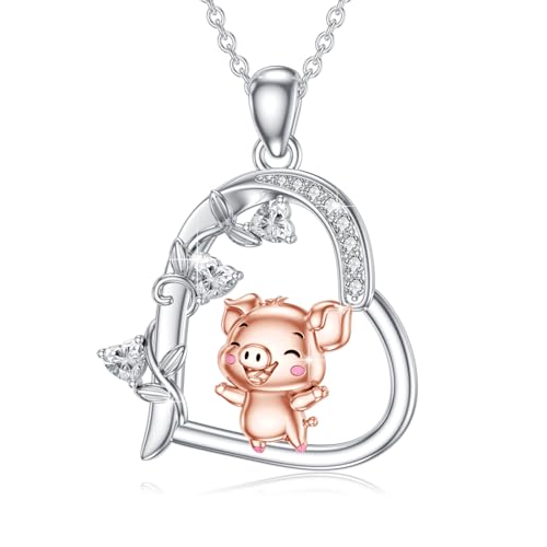 Collier cochon argent 925, le cadeau d'anniversaire idéal