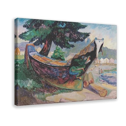 Toile tendue canoë de guerre d'Emily Carr - Tableau d'art haut de gamme