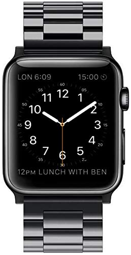Simpeak Band Compatible With Apple Watch Series 8 45Mm Series 7 45Mm, Women Men Solid Stainless Steel Business Band Strap Replacement For Iwatch Series 6 Se 5 4 (44Mm) Series 3 2 1 (42Mm), Black #TOP3
