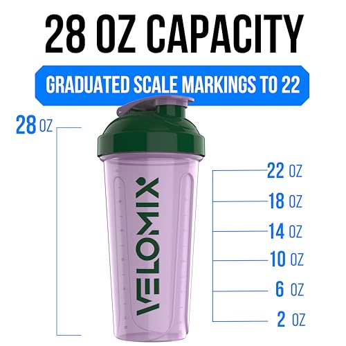 Image of VELOMIX -2 Pack- 28 oz Protein Shaker Bottles for Protein Mixes - 2x Wire Whisk | Leak Proof Shaker Cups for Protein Shakes and Pre Workout | Protein Shaker Bottle Pack (B3) Flower Set