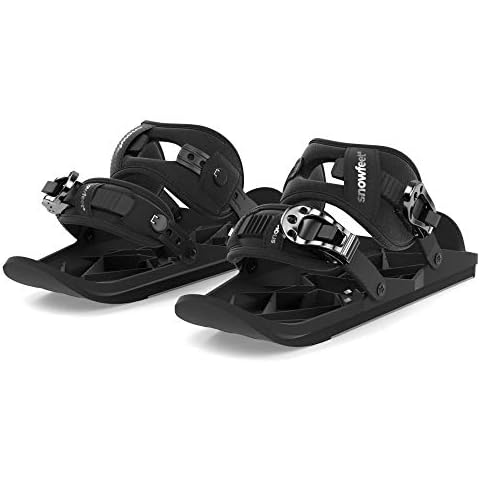 Snowfeet X - Mini Short Ski Skates for Snow Pro Version | Skis for Winter Shoes | Short Snowskates Snowblades Skiboards | The Real Original (BLACK) Cover