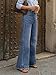 Trendy Queen Women's Wide Leg Jeans, Relaxed Loose Straight Leg with Raw Hem, Comfort Denim Pants Blue 18