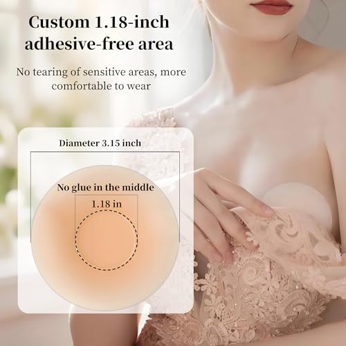 2025 Nipple Covers 2 Pairs-Nipple Protection Silicone Seamless Adhesive Nipple Pasties for Women Reusable Breast Petals Nude2
