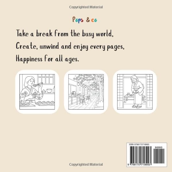 Escape to JAPAN:Stress Relief Coloring Book: Bold and Easy Travel Coloring Book for Adults, Teens and Kids: Cozy Japanese Culture, Cherry Blossom ... and Stress Relief Designs with Thick Lines image 3