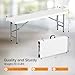 VINGLI 4 feet Plastic Folding Bench,Portable in/Outdoor Picnic Party Camping Dining Seat, Garden Soccer Multipurpose Entertaining Activities, Smooth HDPE Tabletop (2, White, 4ft)