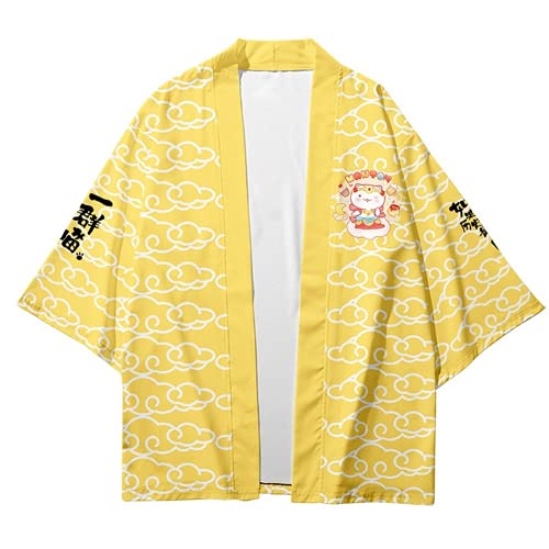 Cute Cat Japanese Kimono Harajuku Coat Yukata Cardigans Anime Bathrobe Blouse Tops Outwear for Men Women