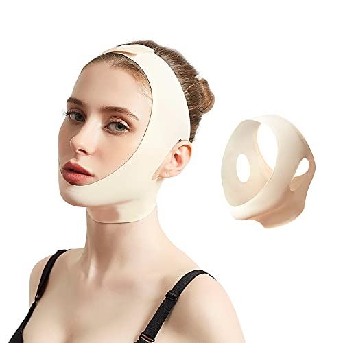 Cpap Chin Strap for Snoring, Anti Snoring Chin Strap Compression Garment Men Women to Keep Mouth Closed, 3D Chin Lipo Compression Garment Neck Slimmer Double Chin Reducer