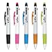 Stylus Pen,GSlife Multi-Color Pens and Stylus for Universal Touchscreen Device,3-Color Ink(Black,Red,Blue) Ballpoint Pen,Pink Orange Green Blue Black,5Pack