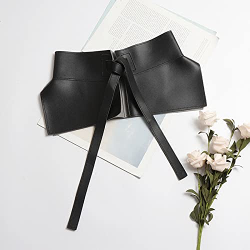 Women Peplum Belt Wide Waistband Skirt Belt Self Tie Skirt Belt Leather Lace Up Waistband Sculpting Girdle, As Described3