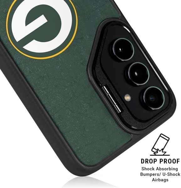 Skinit Kickstand Phone Case Compatible with Galaxy S25 Plus - Officially Licensed NFL Green Bay Packers Distressed Design