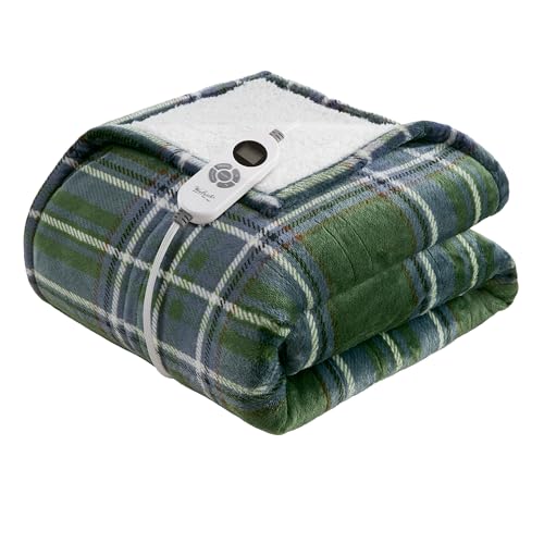 Woolrich Heated Throw Blanket with Ultra Soft Plush and Sher