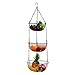 Ysimee Cesta de Frutas Colgante de 3 Capas,Desmontable,Frutero Colgante,tazón de Frutas para encimera,Cesta de Alambre para Cocina,restaurantes,para Frutas,panes,Verduras, Aperitivos