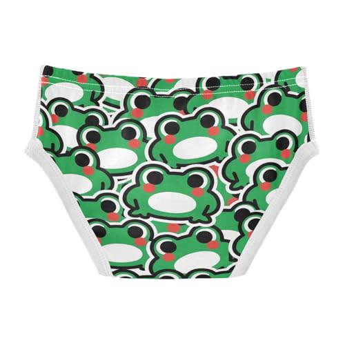 visesunny Boys Cotton Underwear Green Frog Cartoon Vector Printed Toddler Soft Training Briefs Size 2T-8Y for Kids2