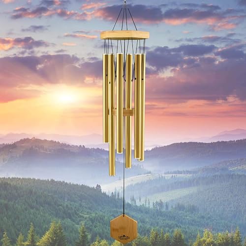 UpBlend Outdoors Wind Chimes for Outside, 29" Bronze Wind Chime Outdoor, Zen Garden Chimes for Outdoors Tin Windchime