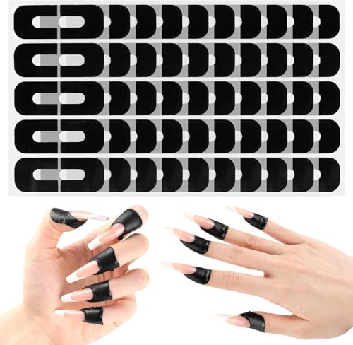 100PCS Nail Polish Protector, Gel Nail Sticker, Peel Off Barrier, UV Finger Protection, Skin Cuticle Protector Tape, U-Shaped French Tip Nail Art Accessories DIY