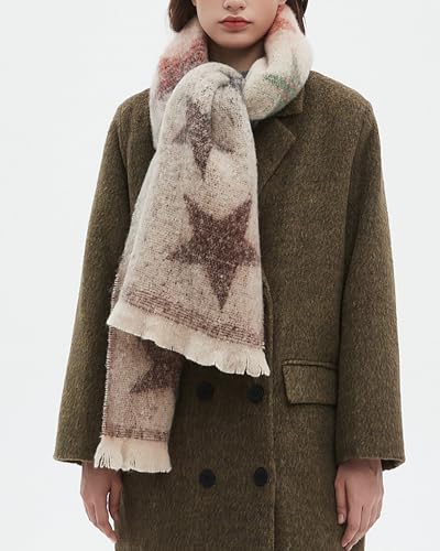 CORIRESHA Women's Fashion Star Ombre Colorful Scarf Cashmere Feel Winter Warm Chunky Scarves2