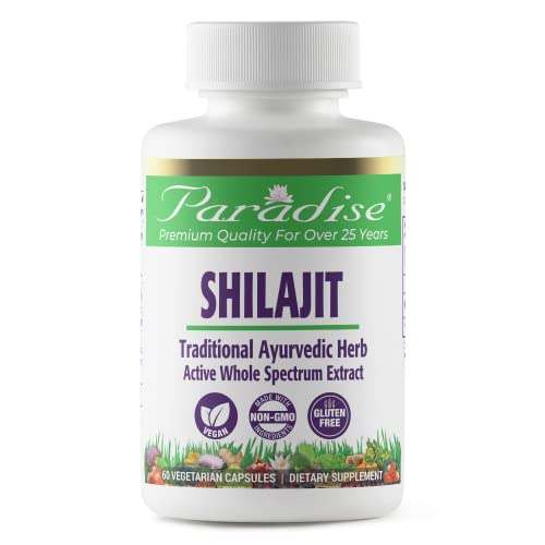 Paradise Herbs Shilajit Extract | Vegan | Non-GMO | Gluten Free | 60 Vegetarian Capsules
