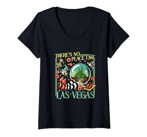 Womens There's No Place Like Las Vegas V-Neck T-Shirt