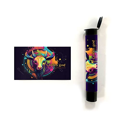 Étiquettes papier 116mm pour tubes pré-roulés - Lot de 100 stickers chèvre dorée
