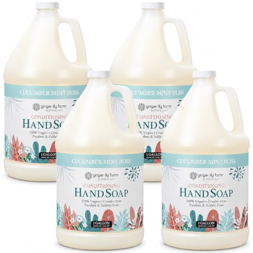 Ginger Lily Farms Botanicals Hand Soap, 128oz/4pk, Cucumber Mint Bliss