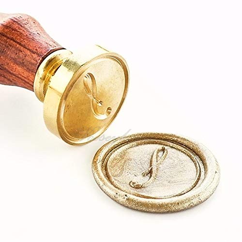 VOOSEYHOME Initial Handwritten Letter Alphabet S Wax Seal Stamp with Rosewood Handle, Decorating on Gift Packing Invitation Envelope Letter Card Book for Birthday Themed Parties Weddings Signatures - Thumbnail 3