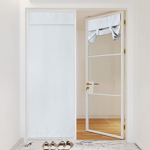 NICETOWN French Door Blind, Room Darkening Window Curtains for Glass Thermal Insulated Tricia Door Shade for PatioDoorway Garage, W42 x L80 inch, Grey