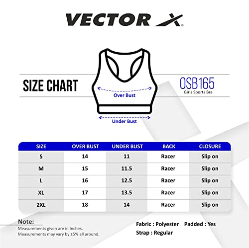 Image of Vector X OSB-165 Active Wear Sports Bra for Women | Workout Bra | Full Coverage & High Support | Breathable