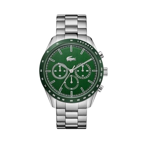 Lacoste Reloj Cronógrafo de Cuarzo para Hombre Colección Boston con Correa de Acero Inoxidable Plateada - 2011080 Lacoste Reloj Cronógrafo de Cuarzo para Hombre Colección Boston con Correa de Acero Inoxidable Plateada - 2011080