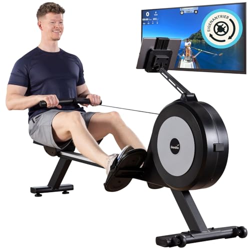 Skandika selbstgenerierendes Rudergerät mit Generator Njord P6-G | 32 elektrische Widerstandsstufen, bis 200 cm und 135 kg, Kinomap App kompatibel, für zuhause | Fitnessgerät für Krafttraining Skandika selbstgenerierendes Rudergerät mit Generator Njord P6-G | 32 elektrische Widerstandsstufen, bis 200 cm und 135 kg, Kinomap App kompatibel, für zuhause | Fitnessgerät für Krafttraining