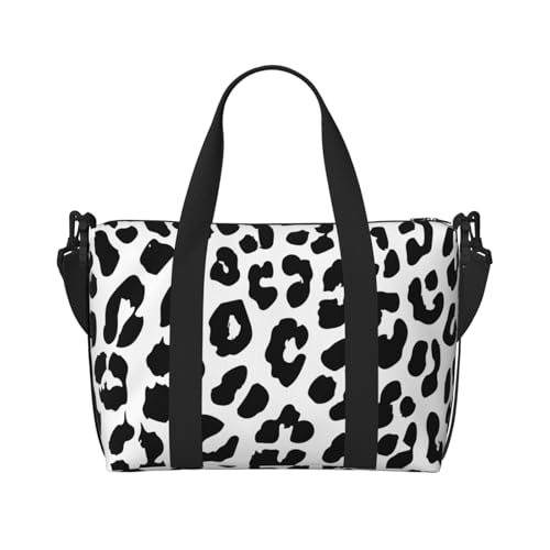 Large Duffel Bag for Men Women, Cute Carry On Tote for Travel, Gym, Weekend Use, Printed Leopard Print, 19.7
